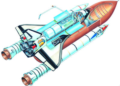 Apart from its rocket boosters and fuel tank, the space shuttle is a reusable spacecraft.