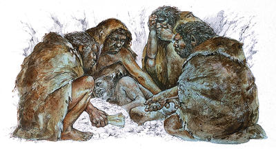 We know from remains that Neanderthals buried their dead.