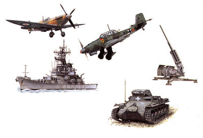 During the war, Britain and Germany built new fighter planes, tanks, and ships.