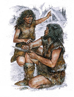As well as being skilful hunters, Cro-Magnon's sewed skins for clothes and made bone fishhooks.